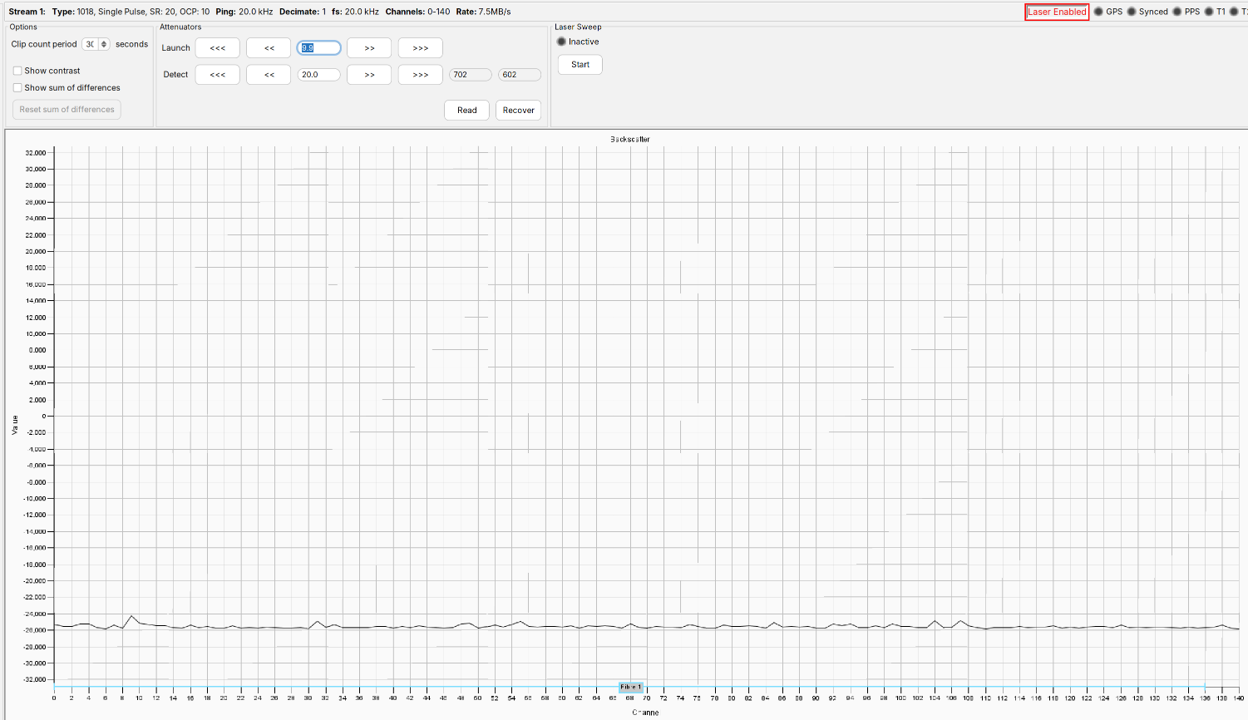 Launch attenuator lowered to let a little light through